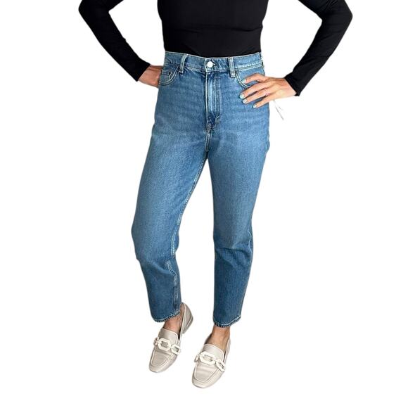 COS Glide Slim Leg High Rise Jeans Women's Size 28 NWT Medium Blue Wash Organic - Picture 1 of 12